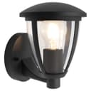 Outdoor Upward Wall Light Black Lantern Clear Diffuser IP44 ZLC380