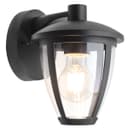 Outdoor Downward Wall Light Black Lantern Clear Diffuser IP44 ZLC381