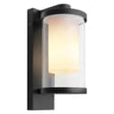 Outdoor Black Cylindrical Wall Light Lantern Glass Lamp Shade Frosted Diffuser ZLC379 with 4w LED Warm