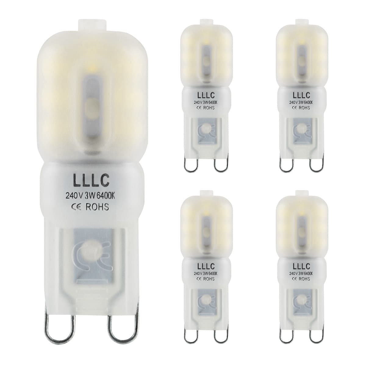5 Multipack G9 LED Bulb 3w Equivalent 30w Replaces Halogen Capsule 240v Frosted Cover Cool White