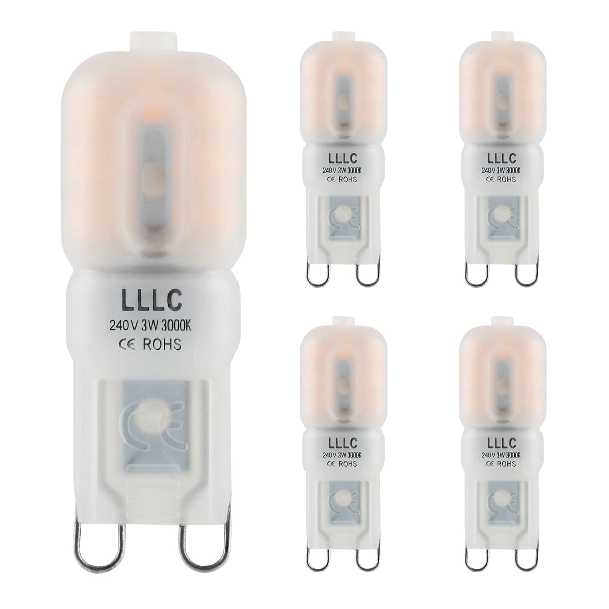 5 Multipack 3w G9 LED Bulb Equivalent 30w Capsule 240v Frosted Cover Warm White
