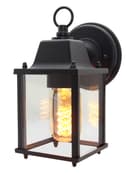Glass Wall Lantern Outdoor Garden Wall Light Black Body Metal Luminaire ZLC082B