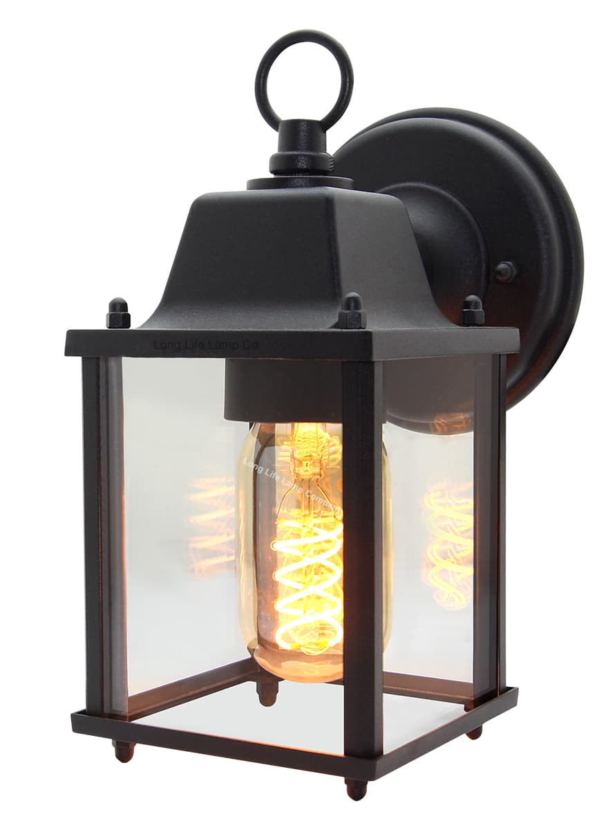 Glass Wall Lantern Outdoor Garden Wall Light Black Body Metal Luminaire ZLC082B