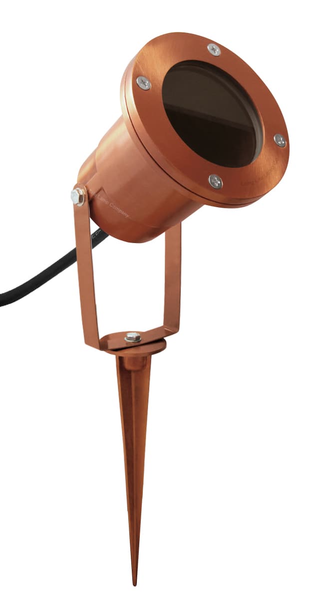 Outdoor Ground Spike Light Stainless Steel Copper Finish Adjustable Head ZLC085S
