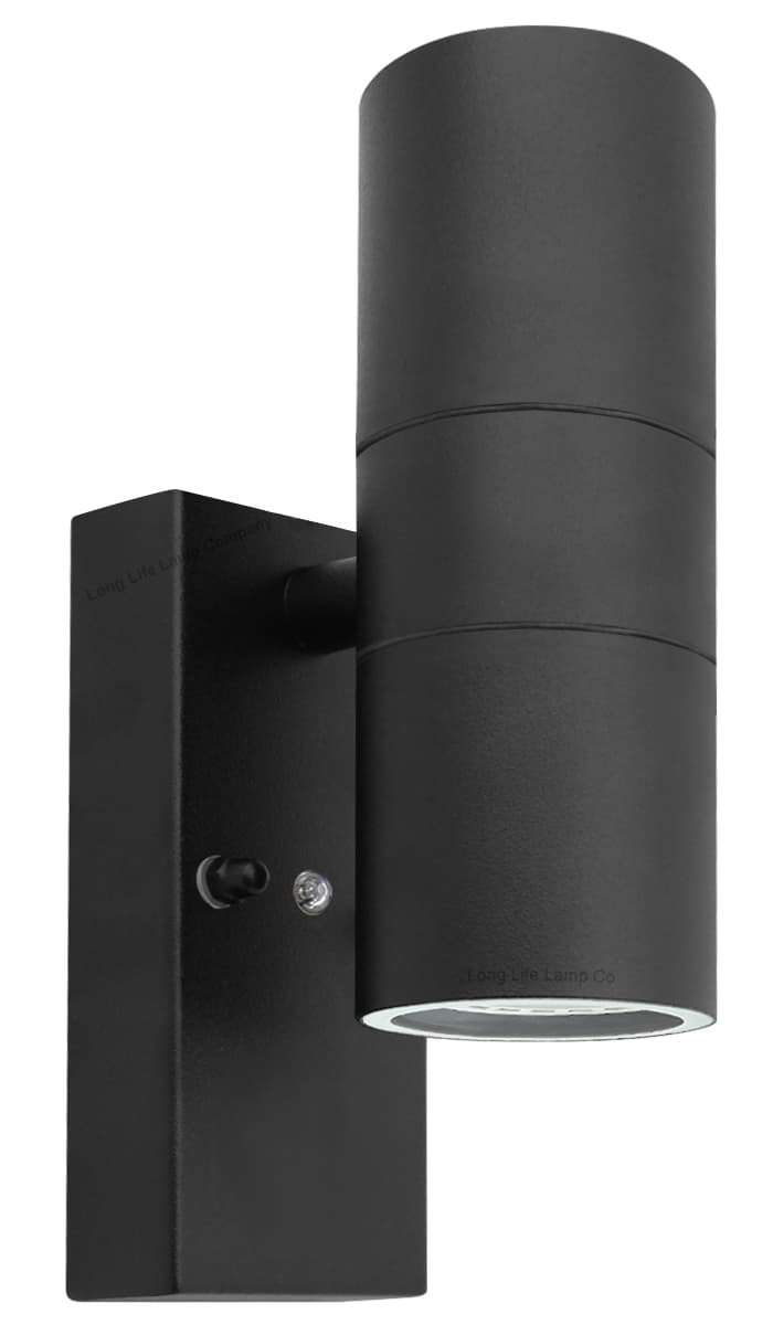 Black Outdoor Up Down Wall Light Dusk Till Dawn Sensor Stainless Steel IP65 ZLC090B