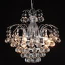 Droplet Fountain Crystal Chandelier Ceiling Pendant Light Reflect Chrome Finish and Real Crystals 