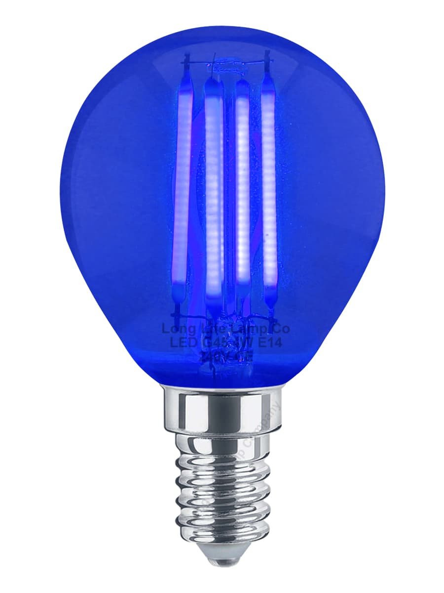 Ambient Fireglow 4w LED Golf Ball Blue Light Bulb E14 Clear Glass