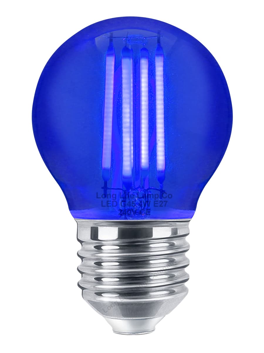 Ambient Fireglow 4w LED Golf Ball Blue Light Bulb E27 Clear Glass