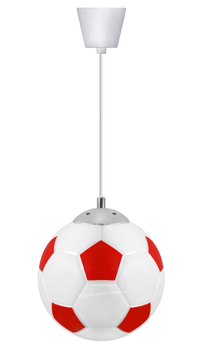Novelty Football Ceiling Light Shade Pendant Red and White E27