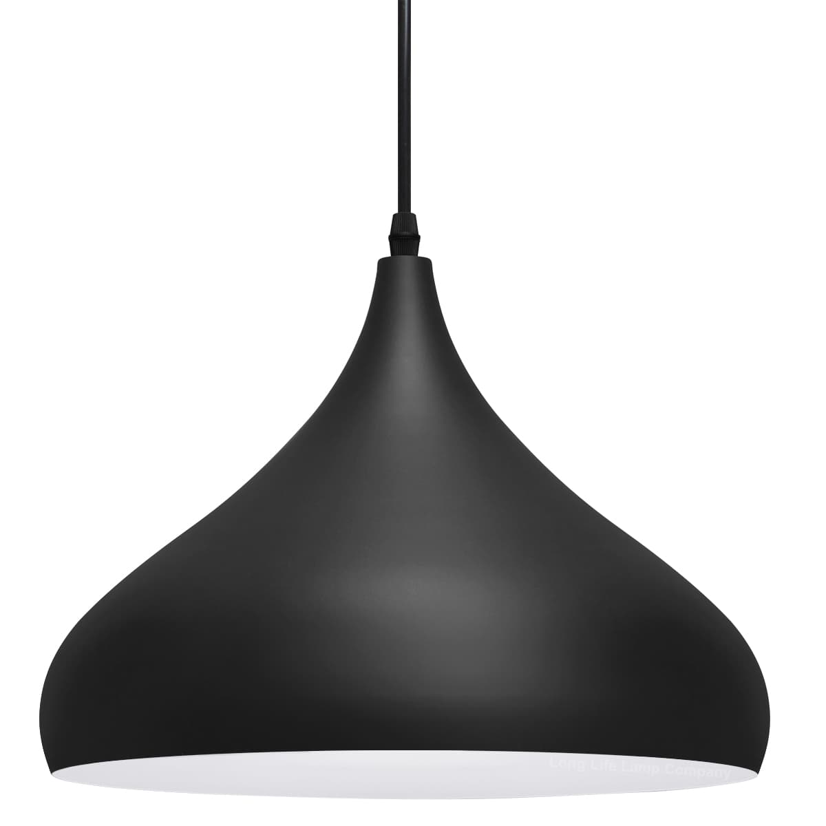 Black Lamp Shade Ceiling Pendant Light Metal Dome Matt Finish 