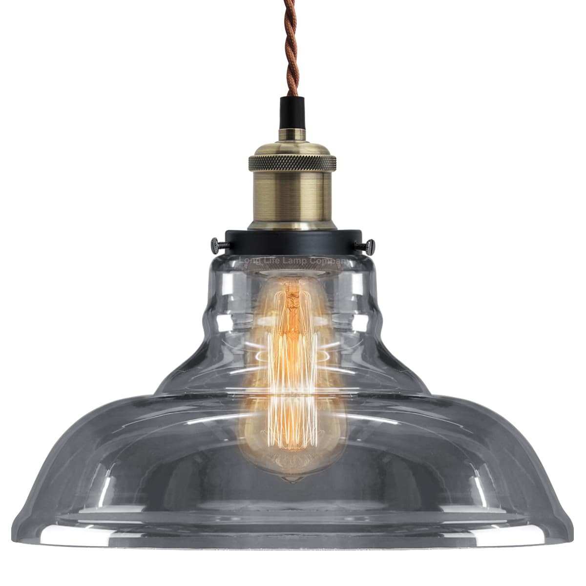 Modern Vintage Shadow Glass Light Shade Smoked Ceiling Lamp 