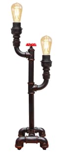 Vintage Industrial Rustic Copper Water Pipe Tap Style Bedside Table Lamp 