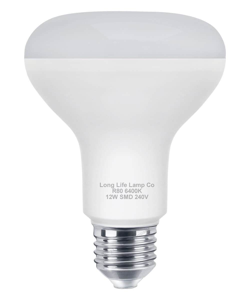 12w LED R80 Reflector Bulb 6400K Cool White 
