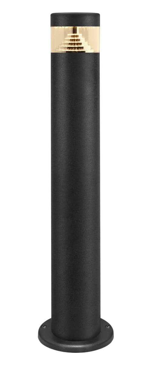 3w Modern Outdoor LED Warm White Bollard Light Stainless Steel Black Finish ZLC305WW