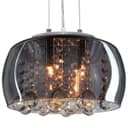 Modern Ceiling Crystal Droplet Pendant Light Smoked Grey GlassLamp Shade Drum H3010