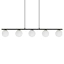 Modern Black Ceiling 5 Lights Pendant Light Glass Globe Shades Frosted Opal H3086