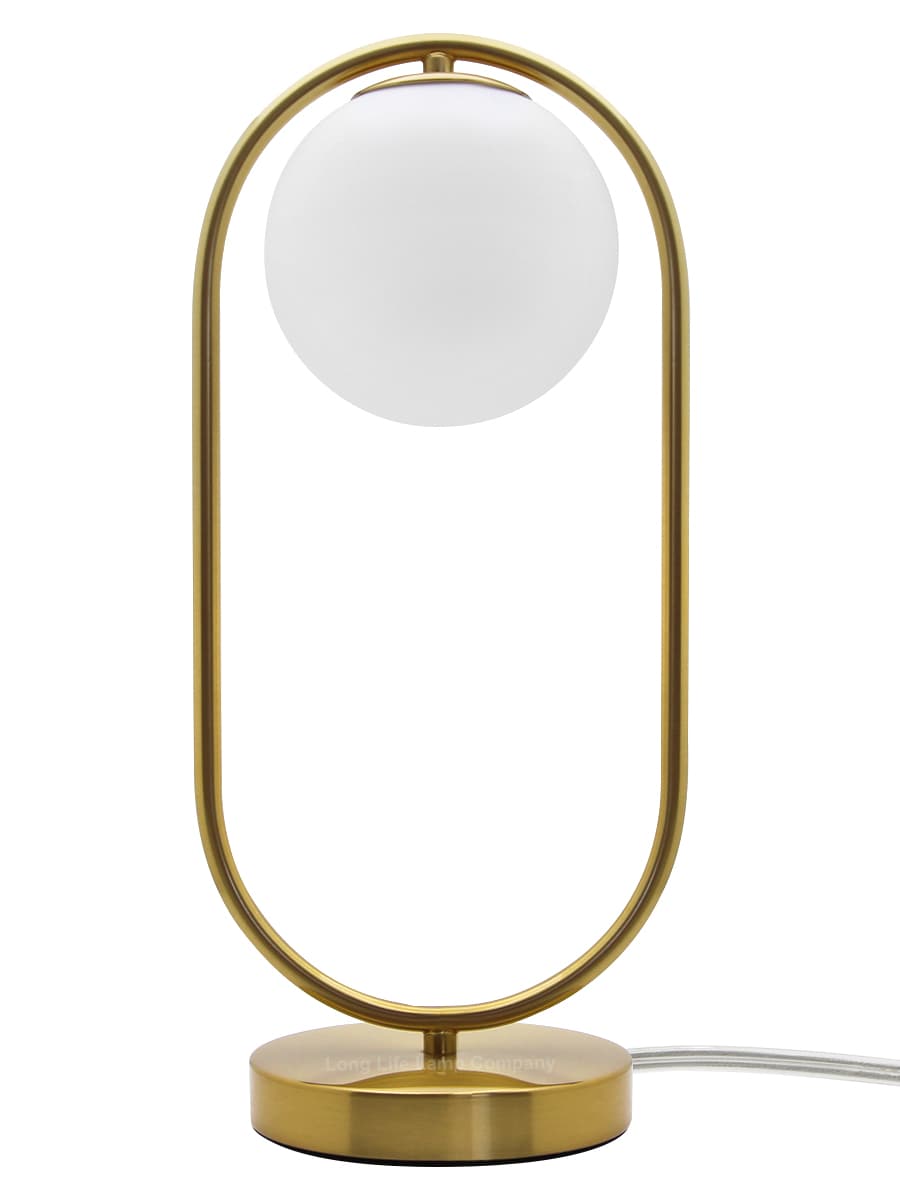 Antique Brass Table Lamp Opaque Glass Shade Bedside Light Globe Desk Lamp H3029 