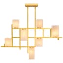 Modern Ceiling Gold Cluster Pendant Light Square Lamp Shades Frosted Glass H3094 With G9 LED