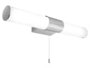 8w LED Bathroom Frosted Mirror Wall Light With Pull Cord Cool White 6500k IP44