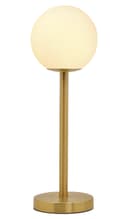 Art Deco Brass Table Lamp Frosted Globe Opaque Glass Shade H3117