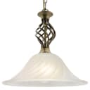 Vintage Antique Brass Ceiling Pendant Light Frosted Glass Fixture Chain Suspended H3123
