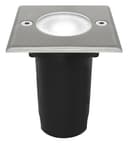 5w LED Outdoor Ground Walkover Light Square Cool White Brushed Chrome Finish GL03CW