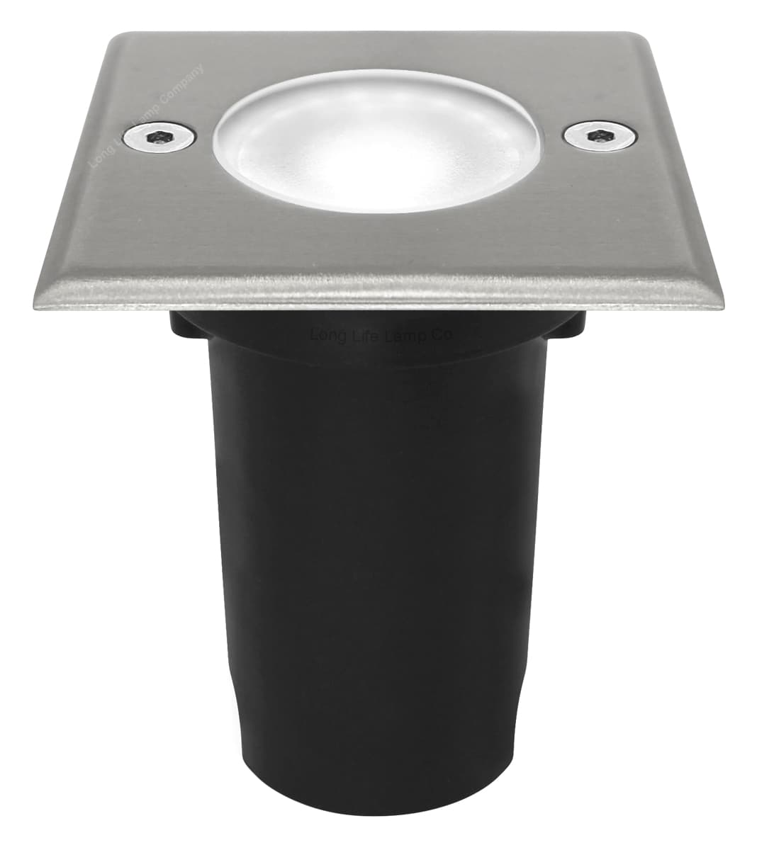 5w LED Outdoor Ground Walkover Light Square Cool White Brushed Chrome Finish GL03CW