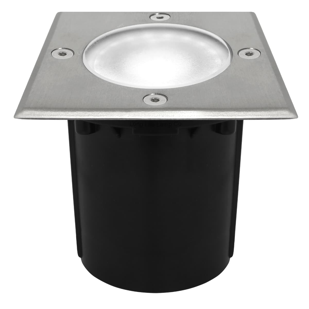 10w LED Outdoor Ground Walkover Light Square Cool White Brushed Chrome Finish GL04CW 