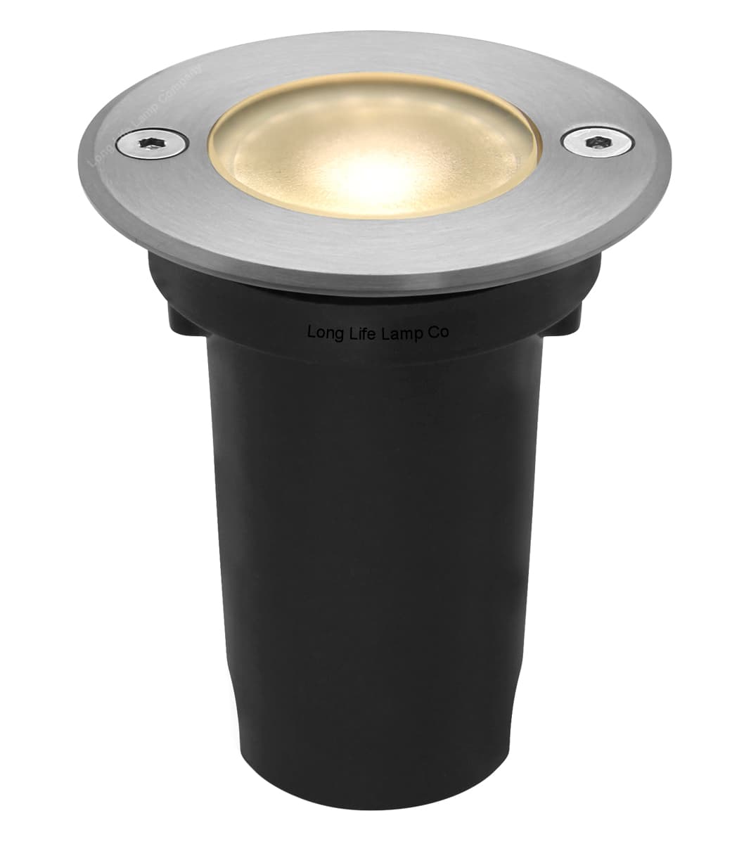 1w LED Recessed Outdoor Ground Light Round Warm White Brushed Chrome Walkover Uplighter GL06WW