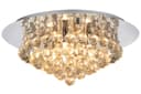 Modern Elegant Round Crystal Chandelier Reflective Silver Base 