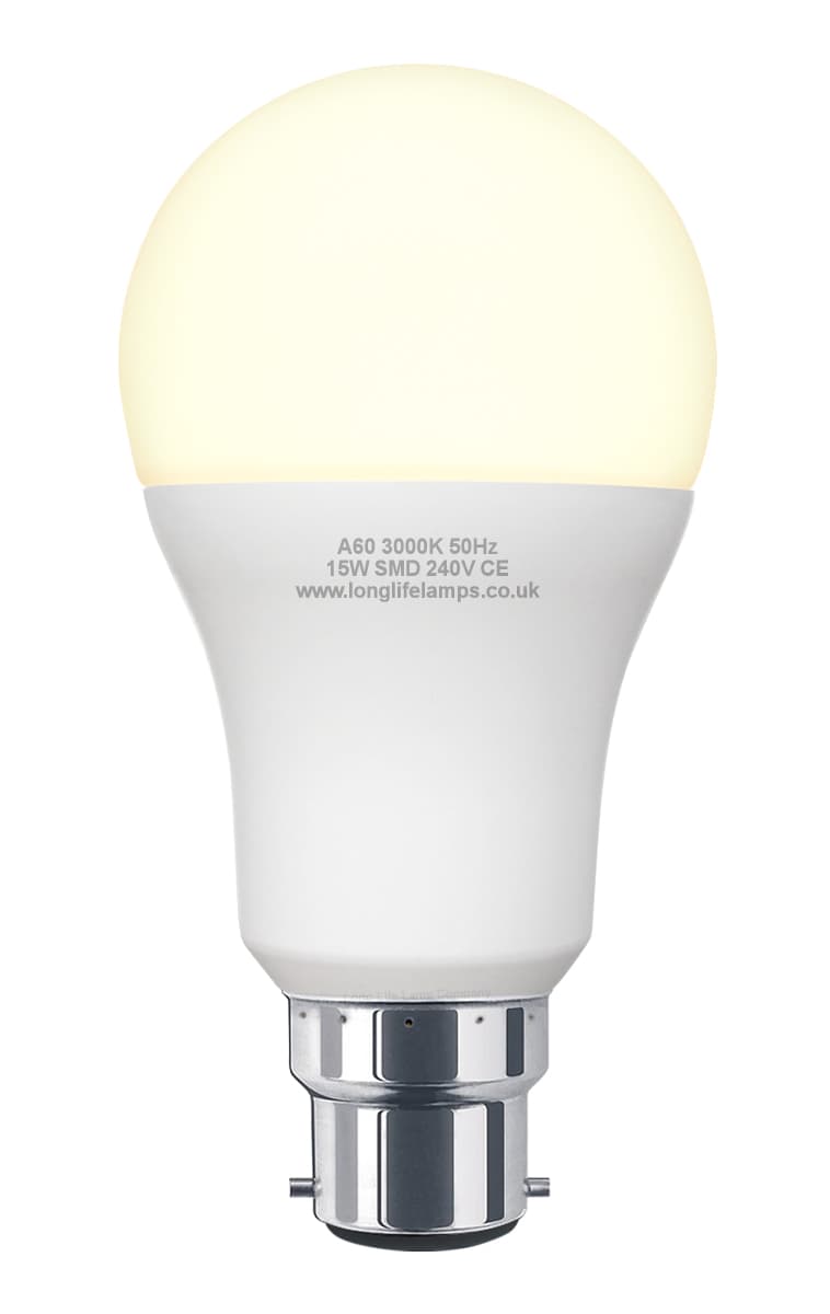15w GLS LED Light Bulb B22 Bayonet Warm White A60