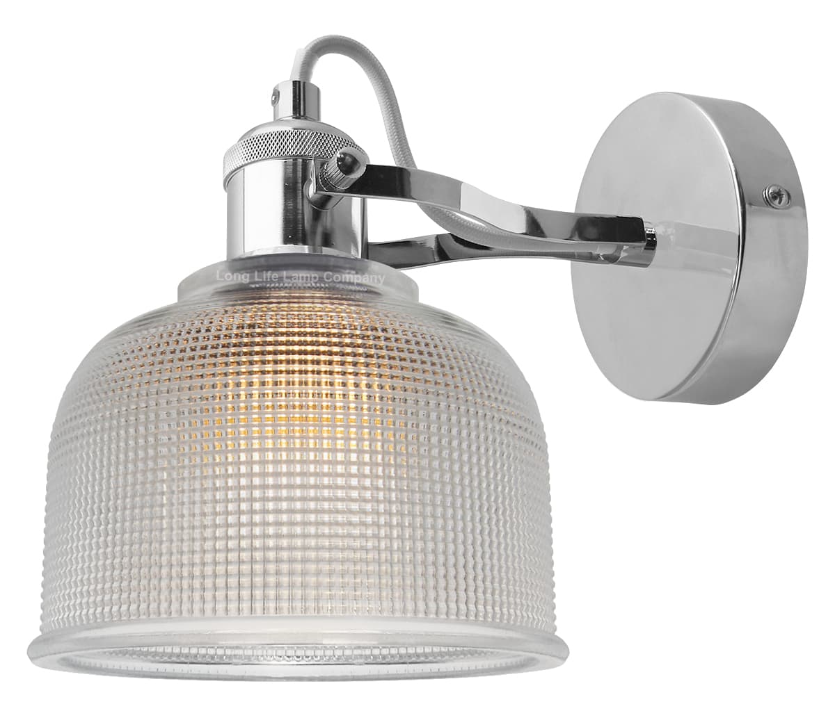Polished Chrome Adjustable Vintage Wall Light Impressed Pattern 