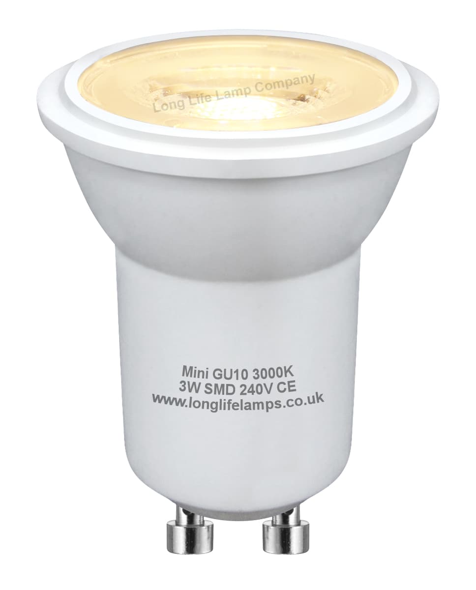 3w LED Small Mini GU10 Spotlight Bulb Warm White MRGU10