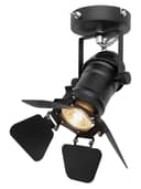 4w Black Industrial Flush Mount Single Adjustable Ceiling Or Wall Spotlight 