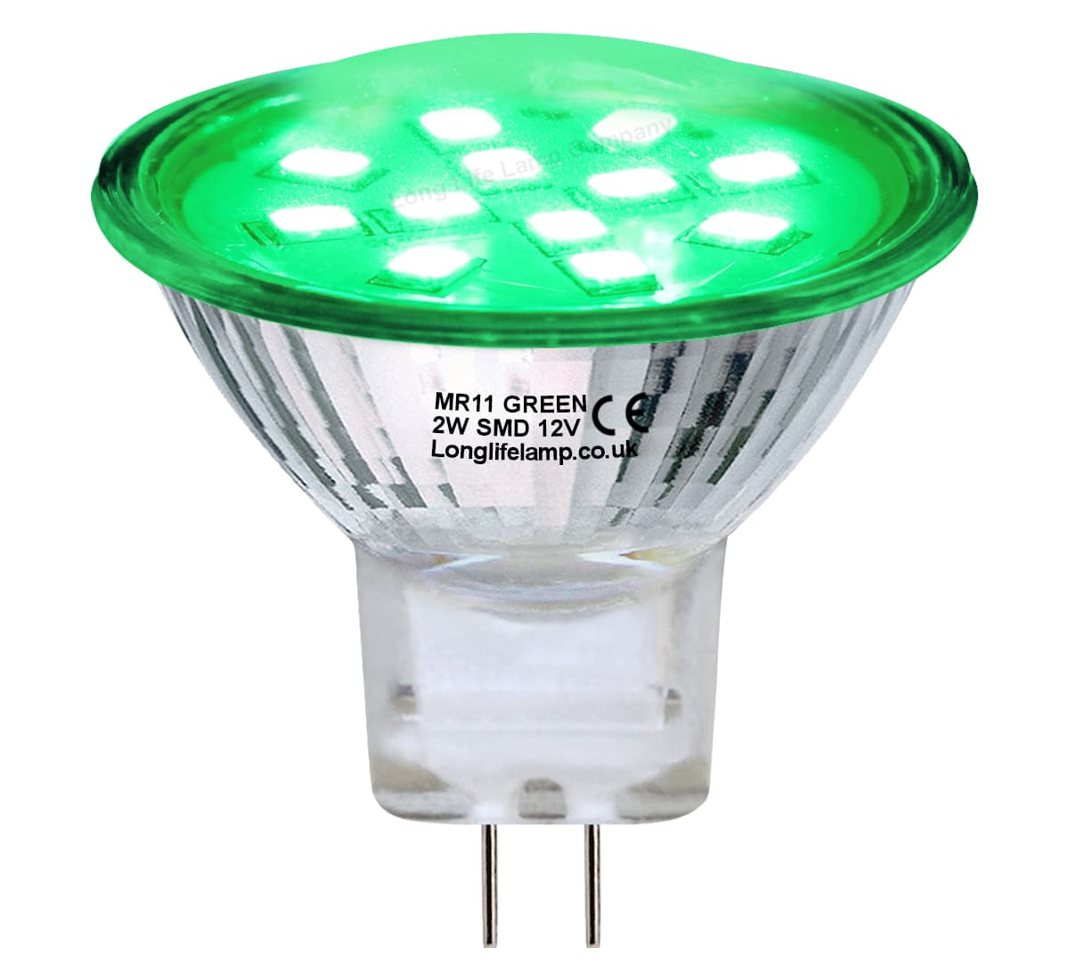 2w LED Green Light Bulb Spot Lamp MR11 