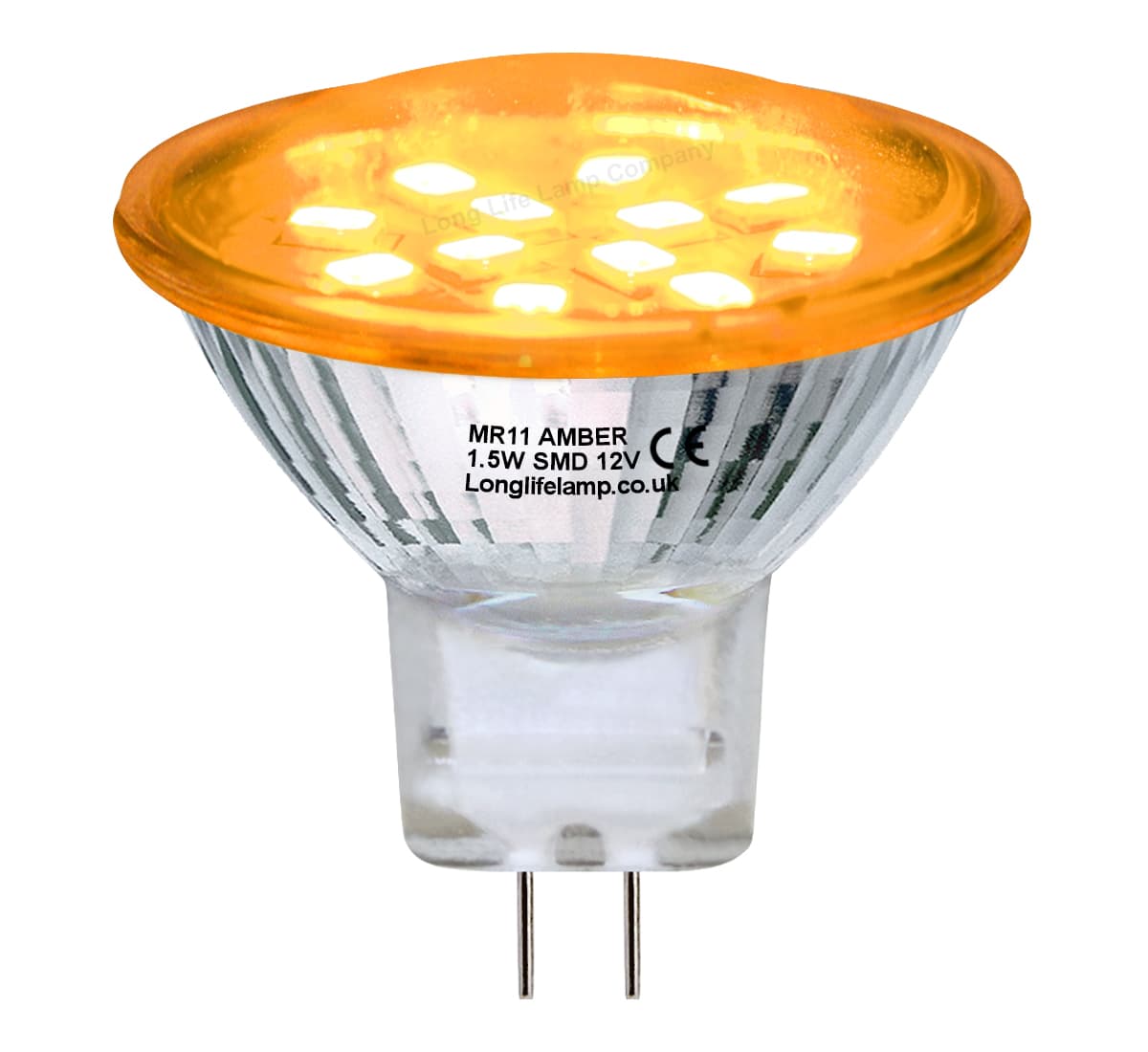 2w LED Amber Light Bulb Spot Lamp MR11 