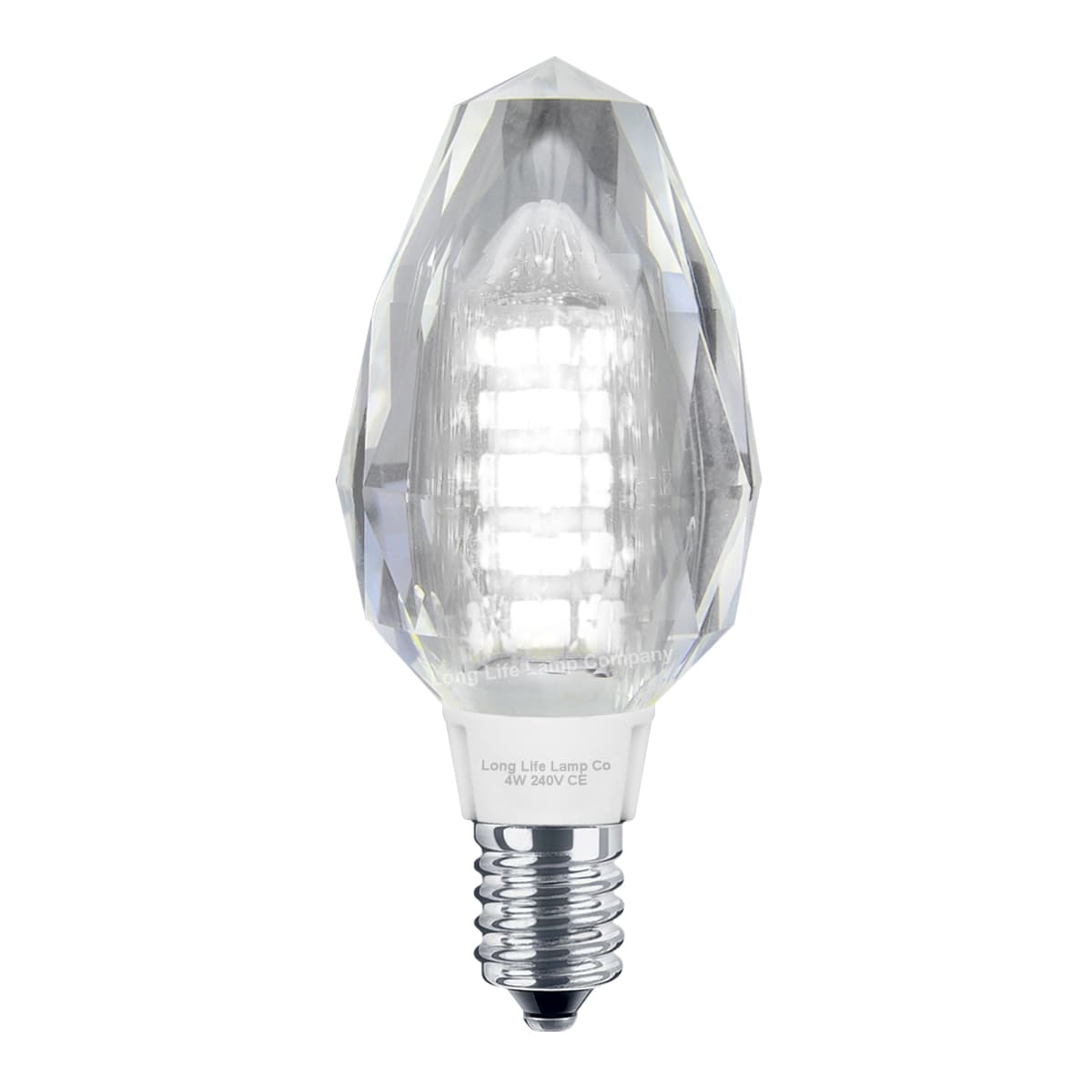 4w Crystal LED Candle Bulb E14 Cool White