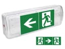 Glass Emergency LED Light Bulkhead with Green Man Fire Exit Sleeve Celling or Wall Mount EML01D