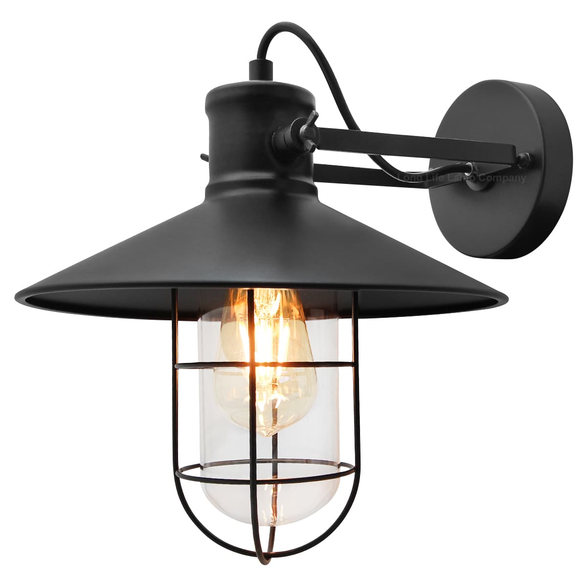 Vintage Industrial Nautical Fishermans Black Cage Wall Light Lampshade WD043