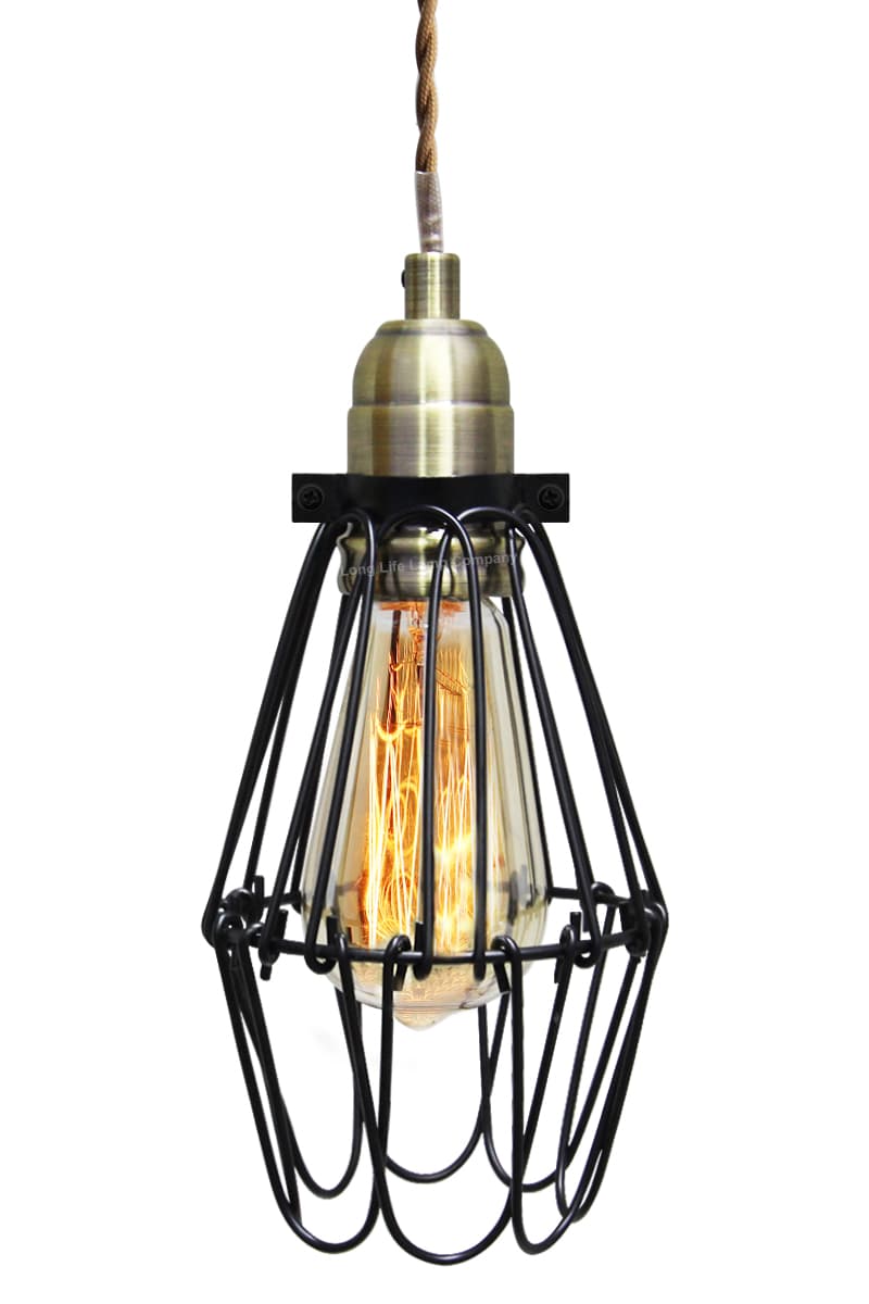 Vintage Bird Cage Pendant Antique Brass Opening and Closing Industrial Hanging Light With 40w E27