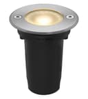 5w Outdoor Ground Walkover Light Round Warm White Brushed Chrome GL02WW
