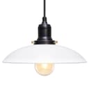 Retro Vintage White Ceiling Light Shade Metal Industrial Hanging Pendant Light Black Fitting 