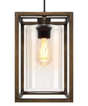 Vintage Antique Brass Box Lantern Ceiling Pendant Light M0155 