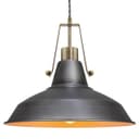 Industrial Antique Brass Ceiling Pendant Light Pewter Grey M0175