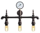 Vintage Rustic Industrial Water Pipe Wall Light with Gauge M0192P 