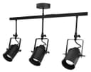 Industrial Retro GU10 Ceiling Spotlight Bar 3 Lamp Black Metal Adjustable Track Light Fitting 