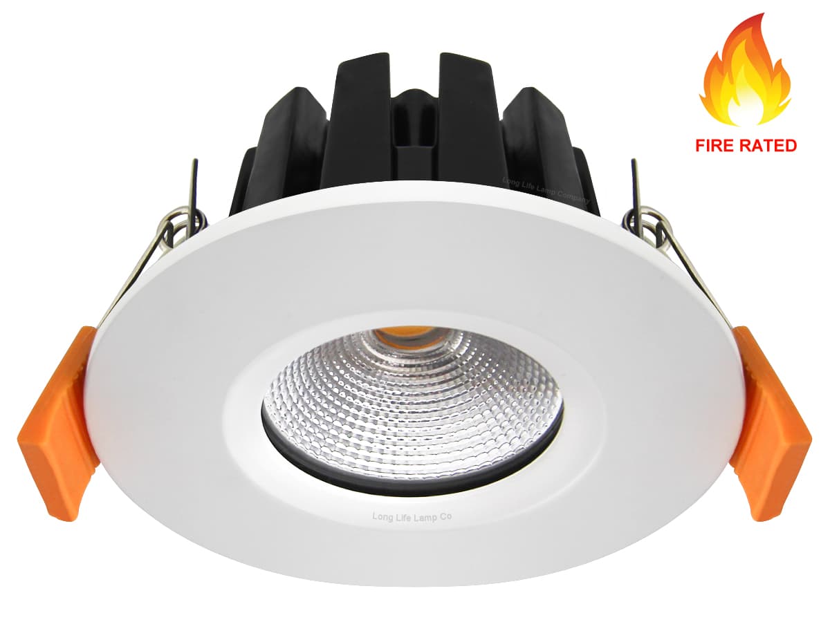 6w Modern LED Recessed Fire Rated Ceiling Down Light IP65 Warm White 3000k