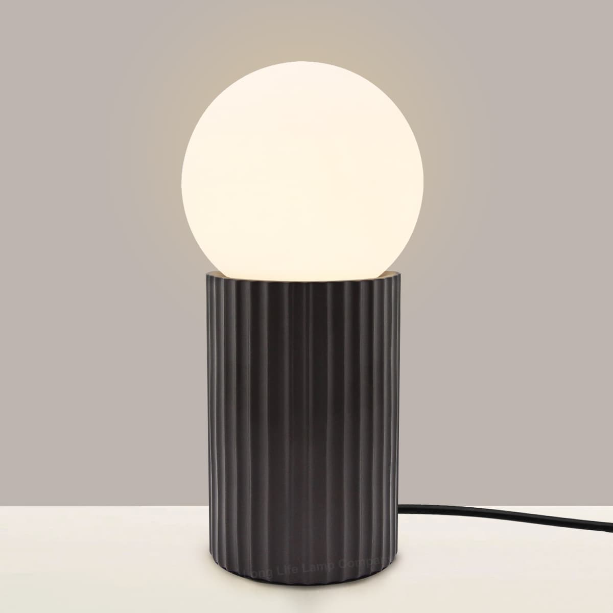 Modern Opaque Globe Opal Sphere Glass Table Lamp H3014
