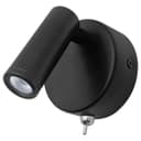  3W LED Adjustable Black Wall Mounted Bedside Light Switched Cool White BW06