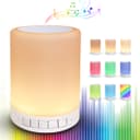 Portable LED Touch Dimmable Mood Lamp Speaker USB Rechargeable 6 Colour Changing Wireless Connection 